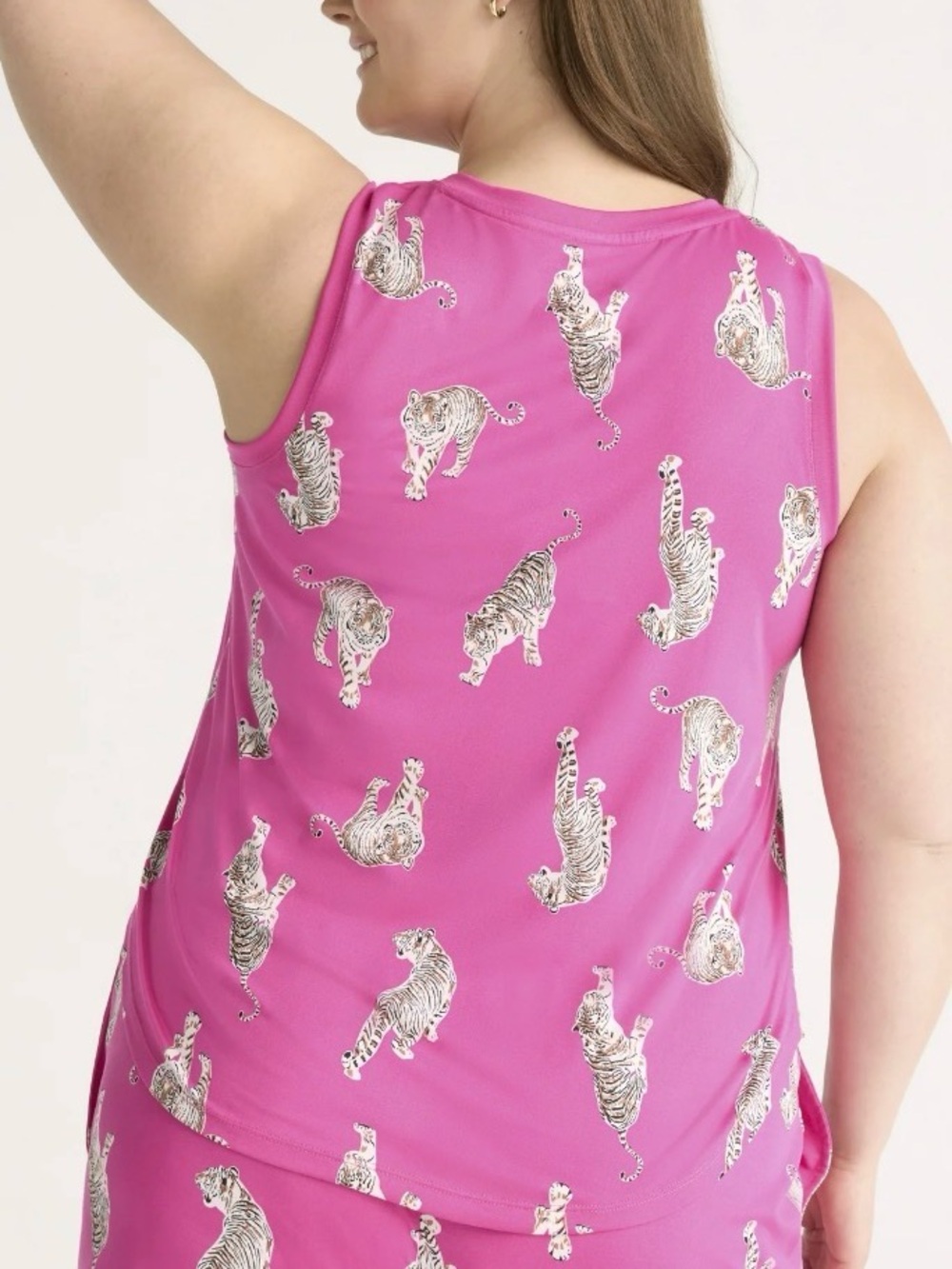 HUE Hot Pink Tiger-Print tank top & Pants Pajama Set size 2XL - Picture 2 of 8